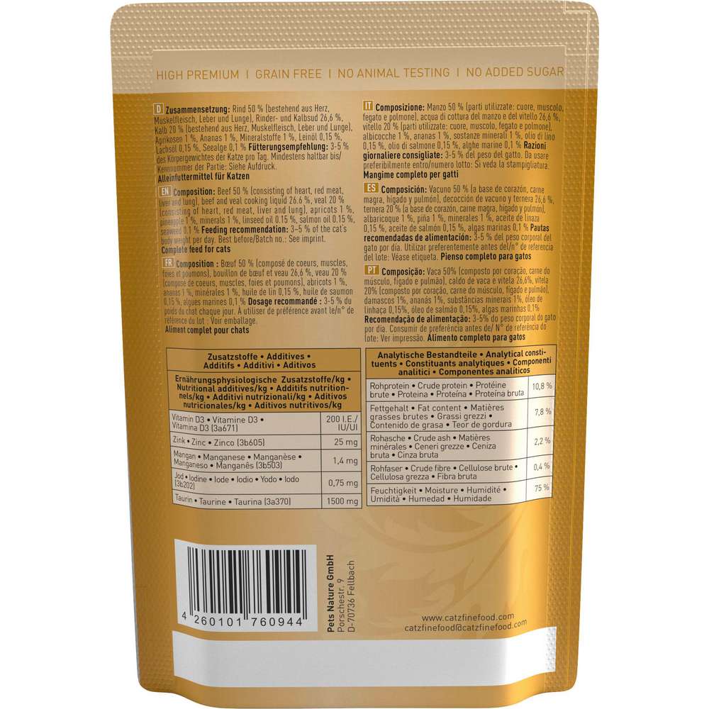 Produktabbildung catz finefood Katzen-Nassfutter Nr ° 7, Kalb