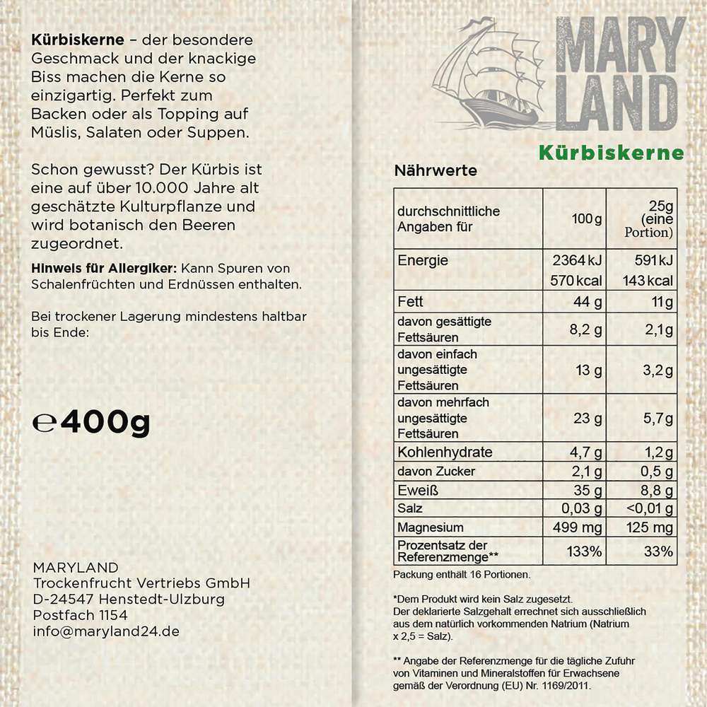Produktabbildung Maryland Kürbiskerne