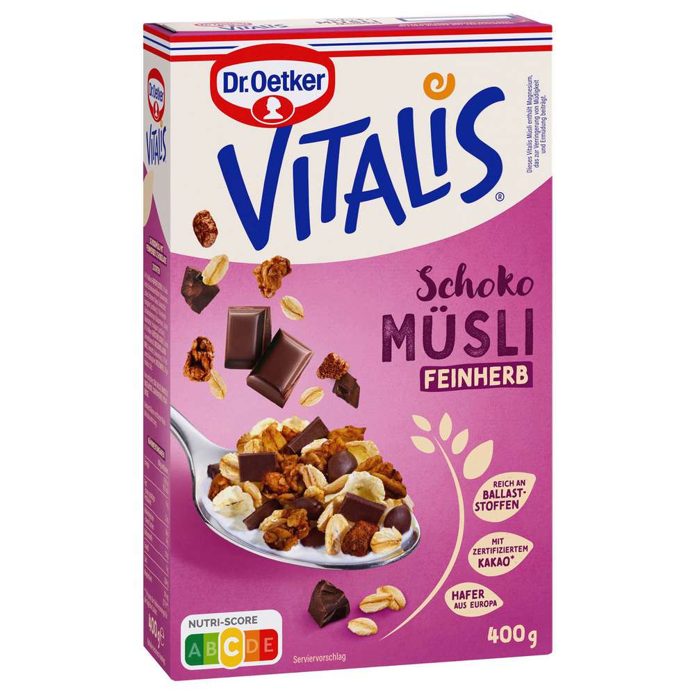 Produktabbildung Dr. Oetker Vitalis Schoko Müsli feinherb