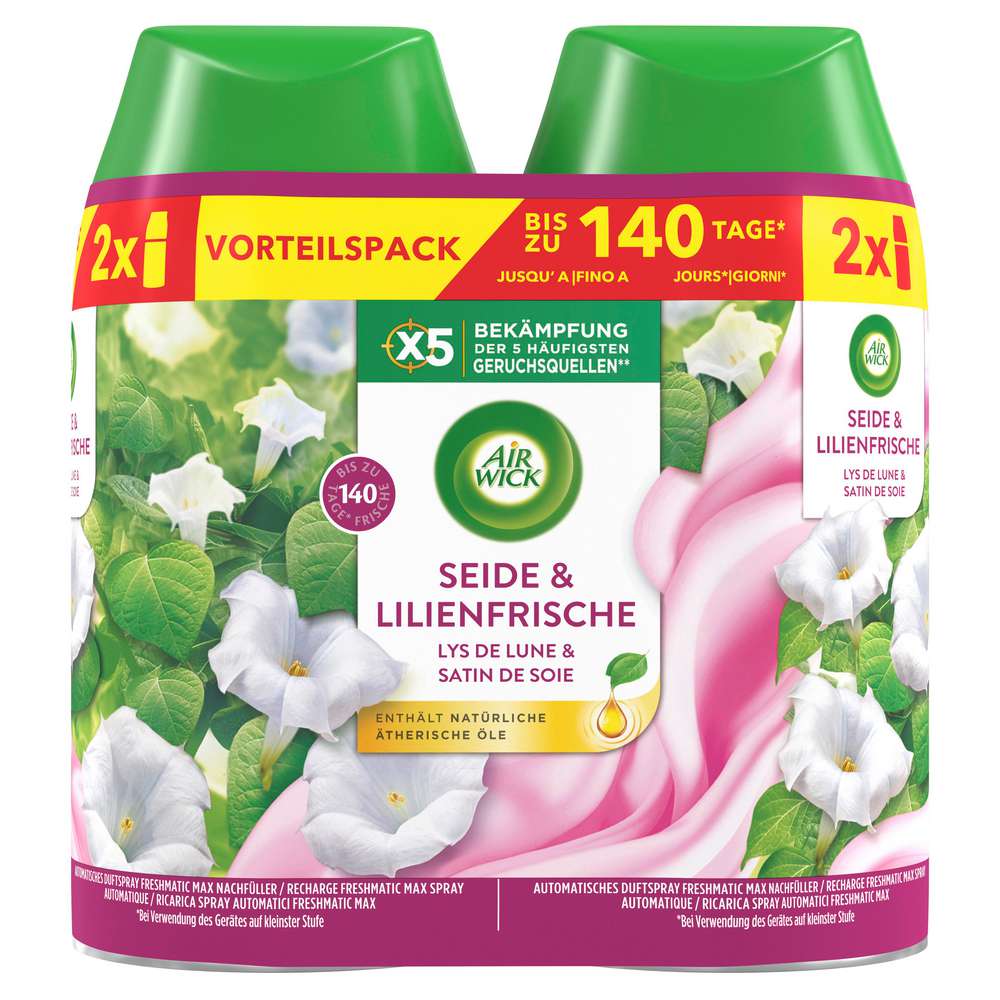 Produktabbildung Air Wick Duftspray Duo Freshmatic Nachfüller, Seide & Lilienfrische