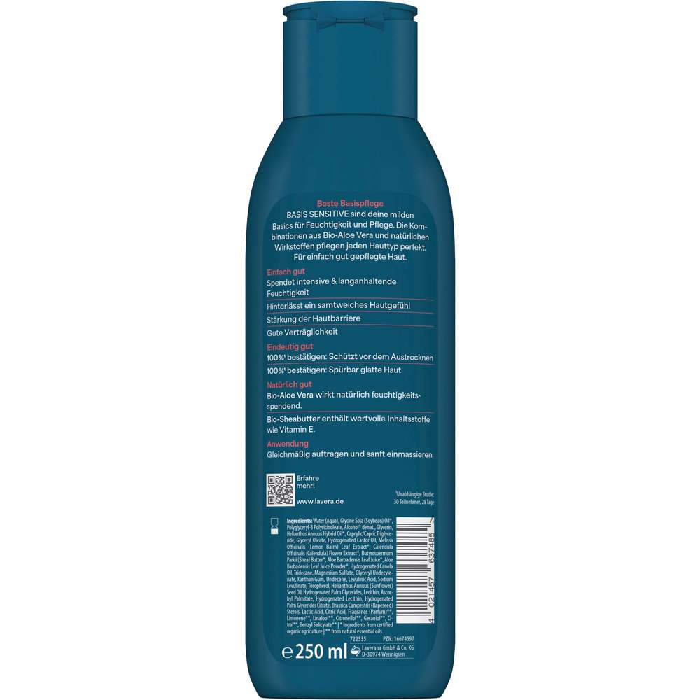 Produktabbildung lavera Bio Body Milk, Basis Sensitiv, in Tube