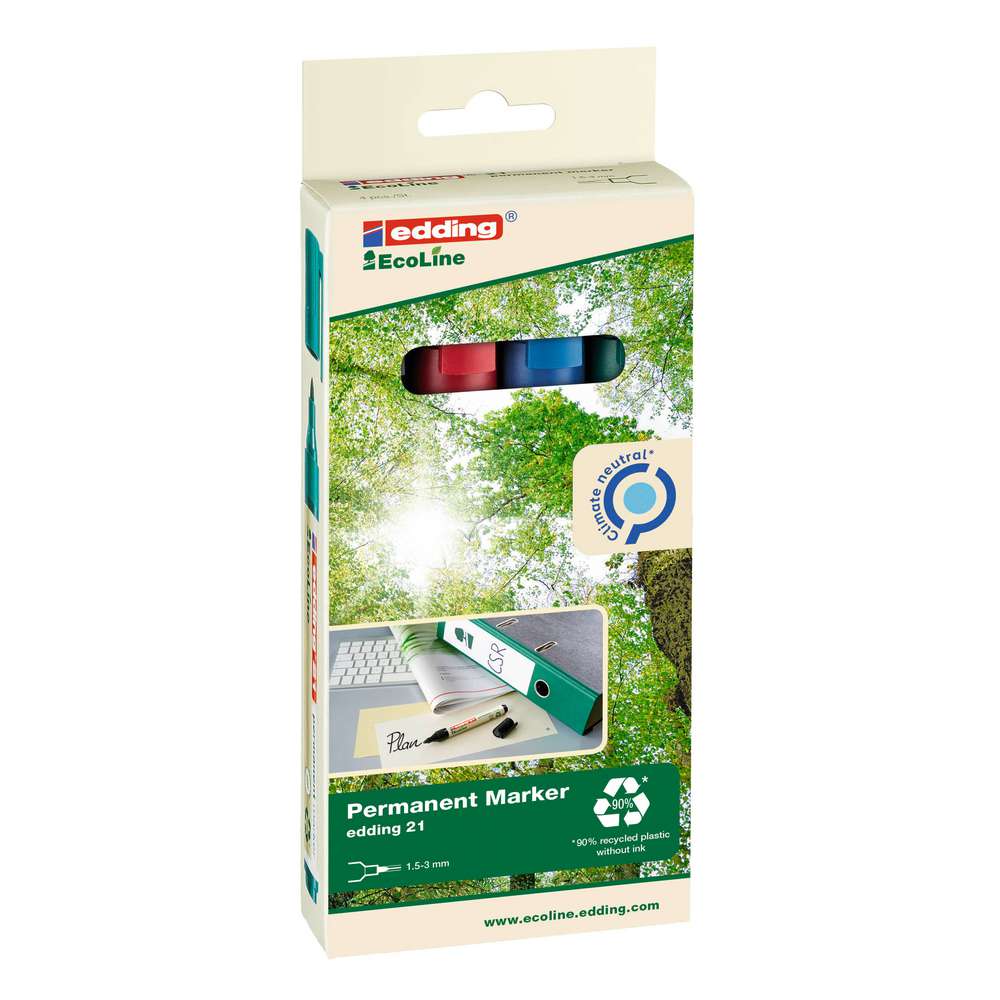 Produktabbildung Edding Permanent Marker 21 EcoLine, farbig