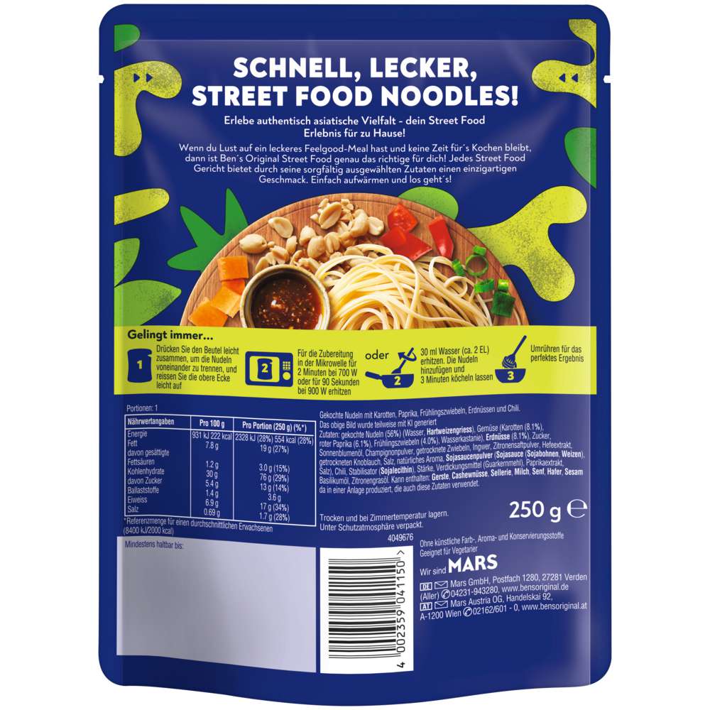 Produktabbildung BEN'S ORIGINAL Fertiggerichte Street Food, Thai Style