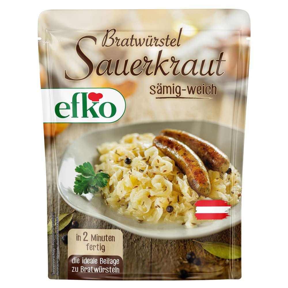 Produktabbildung efko Bratwürstel Sauerkraut, sämig-weich