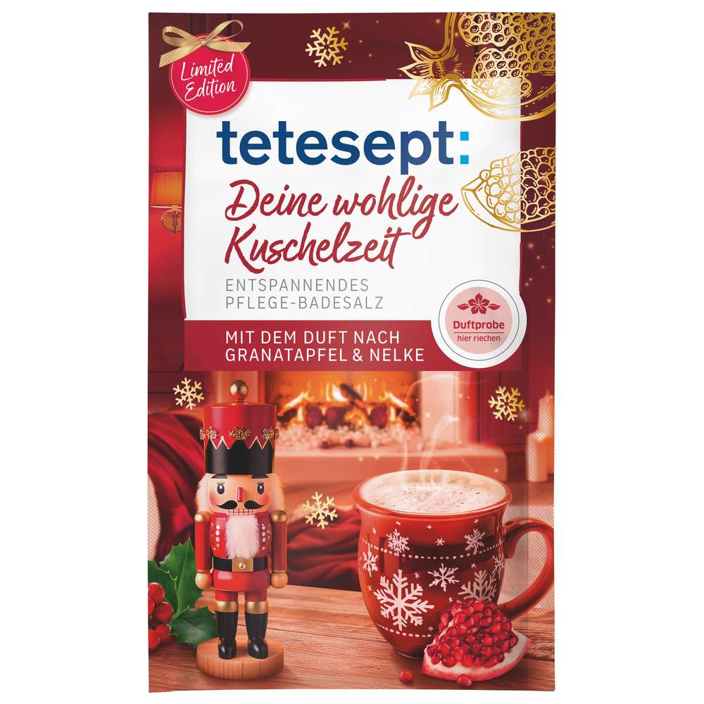 Produktabbildung tetesept Badesalz Kuschelzeit, Granatapfel & Nelke