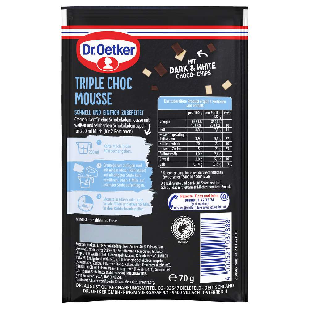 Produktabbildung Dr. Oetker Triple Choc Mousse
