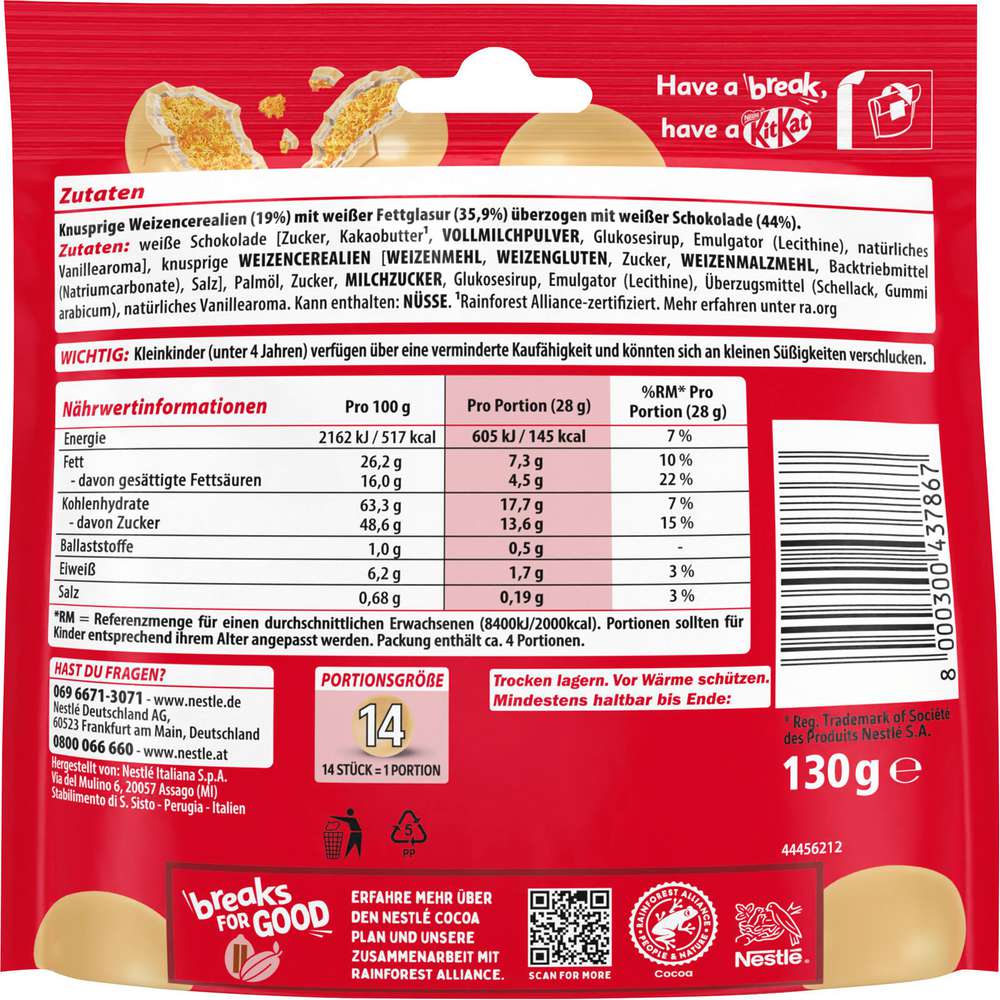 Produktabbildung Nestle Kit Kat Ball White
