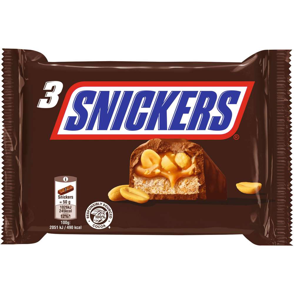 Produktabbildung Snickers Mini Erdnuss-Karamell-Schokoriegel