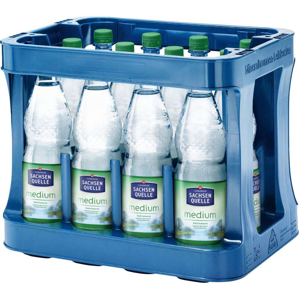 Produktabbildung Ileburger Sachsen Quelle Mineralwasser, Medium (12x 1,000 Liter)