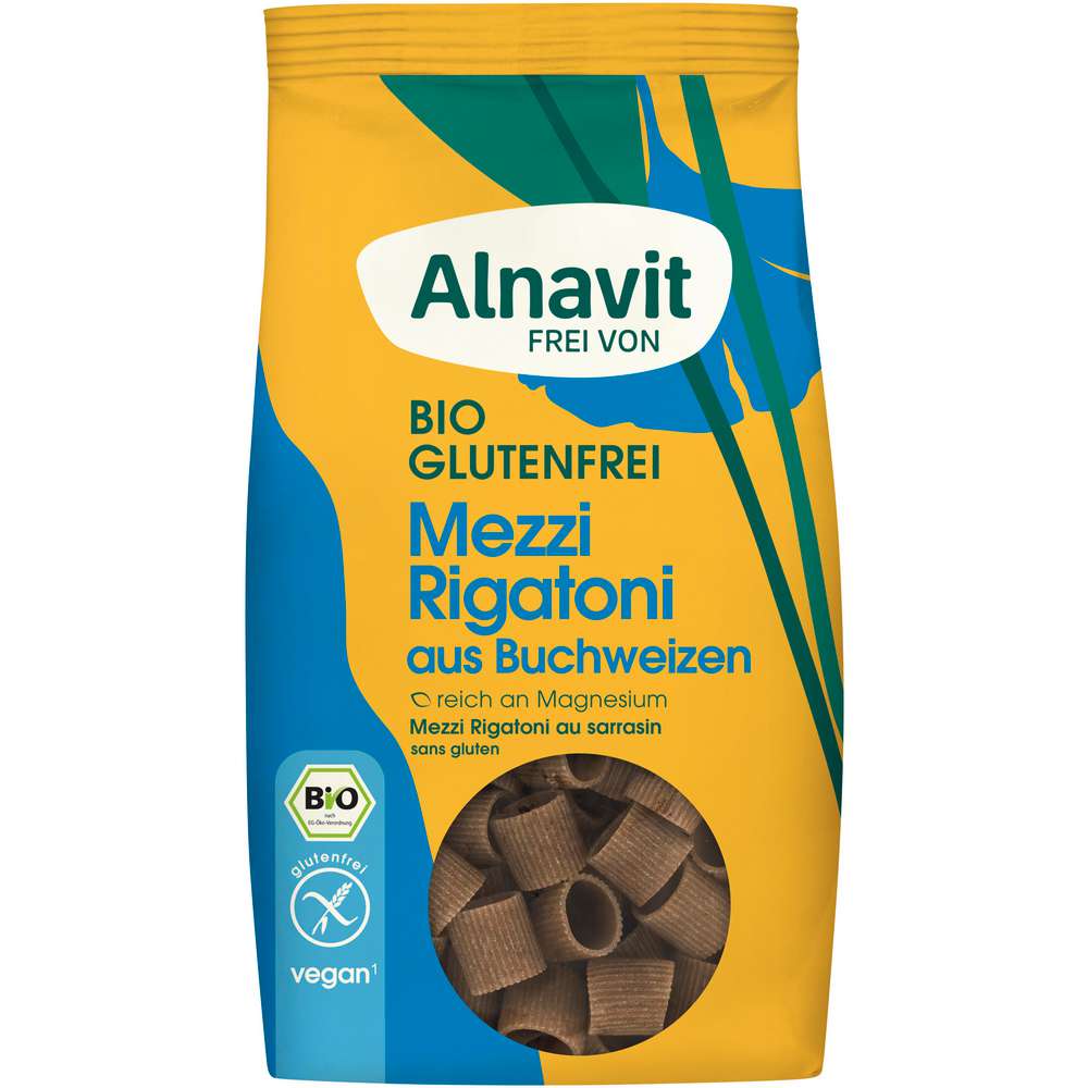 Produktabbildung Alnavit Bio Mezzi Rigatoni aus Buchweizen