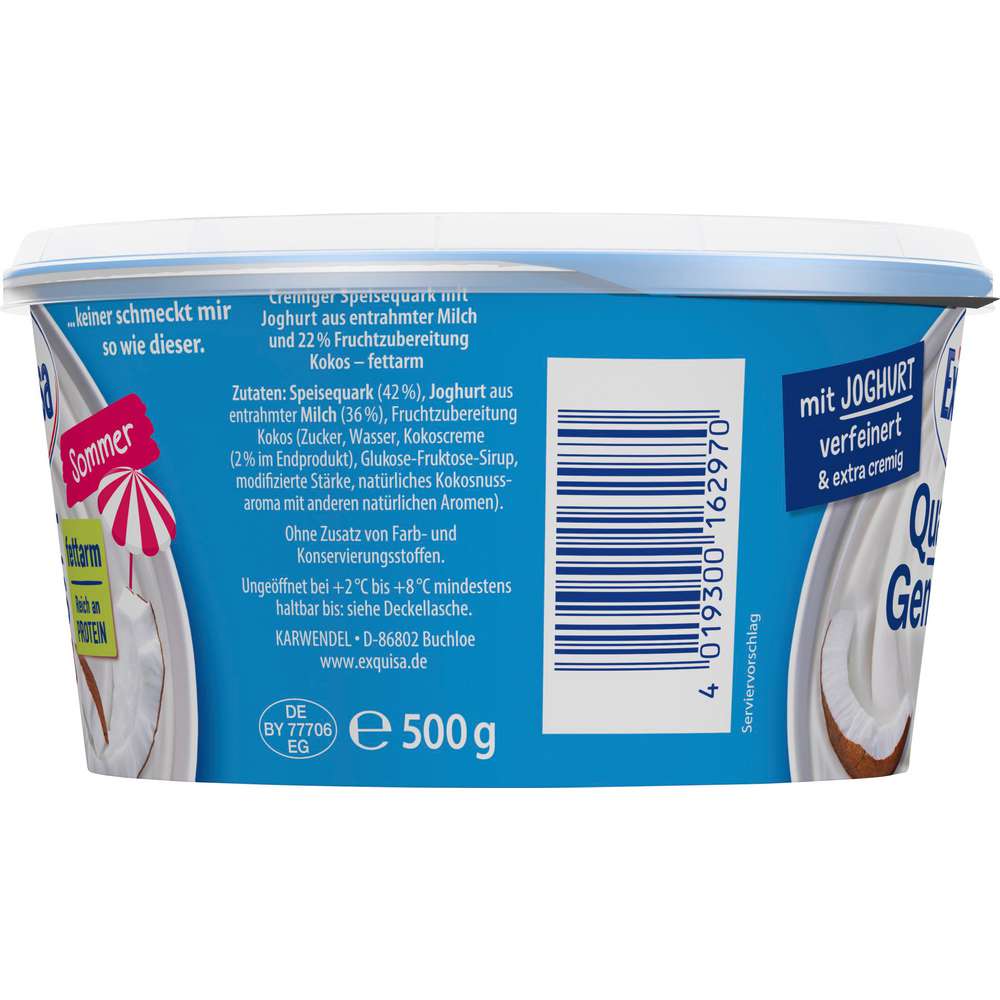 Produktabbildung Exquisa Quark Genuss, Kokos