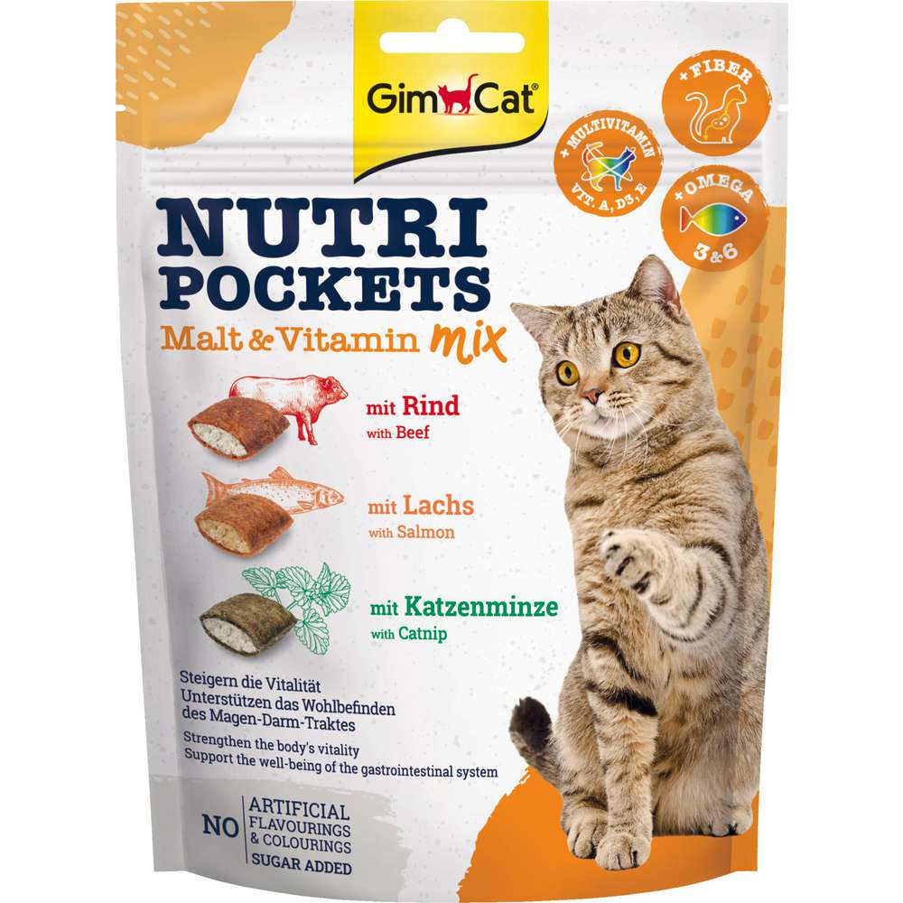 Produktabbildung Gimcat Katzen-Snack Nutri Pockets, Malt-Vita Mix