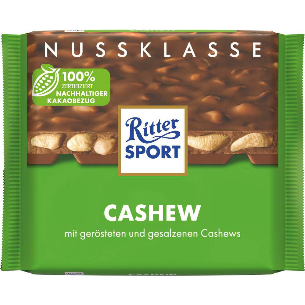 Produktabbildung Ritter Sport Tafelschokolade Nussklasse, Cashew