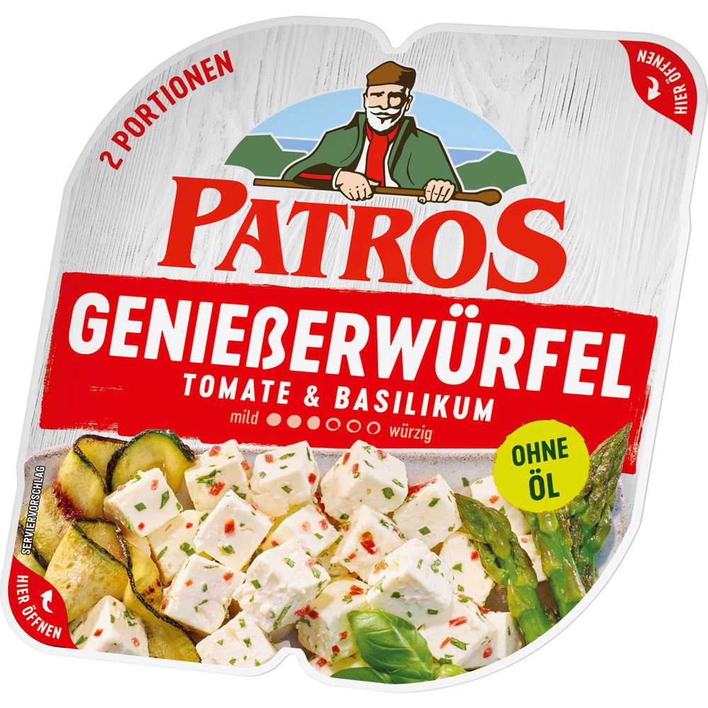 Produktabbildung Patros Hirtenkäse Genießerwürfel, Tomate