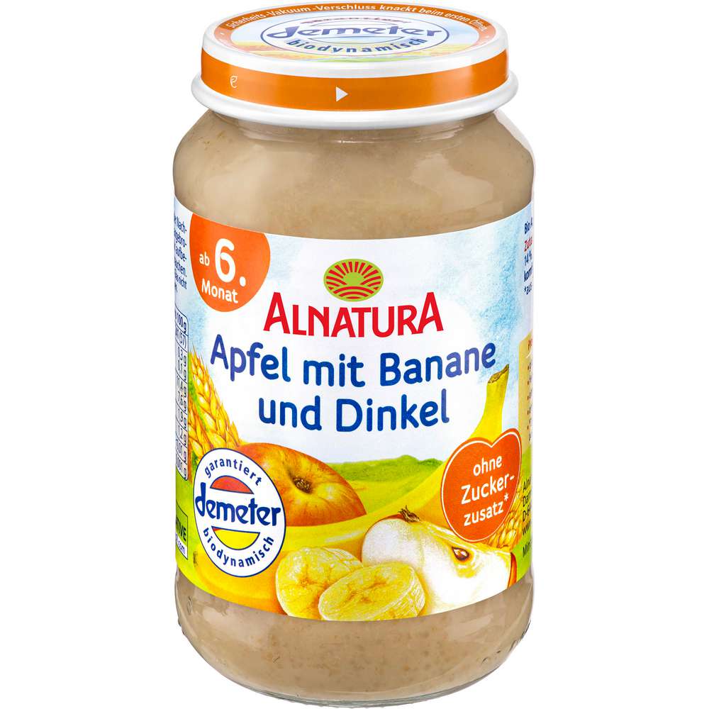 Produktabbildung Alnatura Babynahrung Apfel/Banane/Dinkel