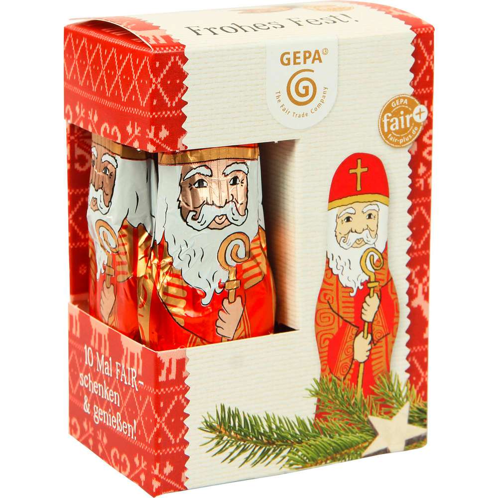 Produktabbildung Gepa Bio Schoko Nikolaus massiv, 10 Stück