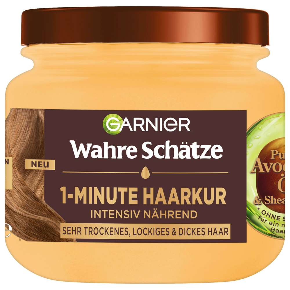 Produktabbildung Garnier Haarkur Wahre Schätze Avocado & Sheabutter, für sehr trockenes, frizzy Haar