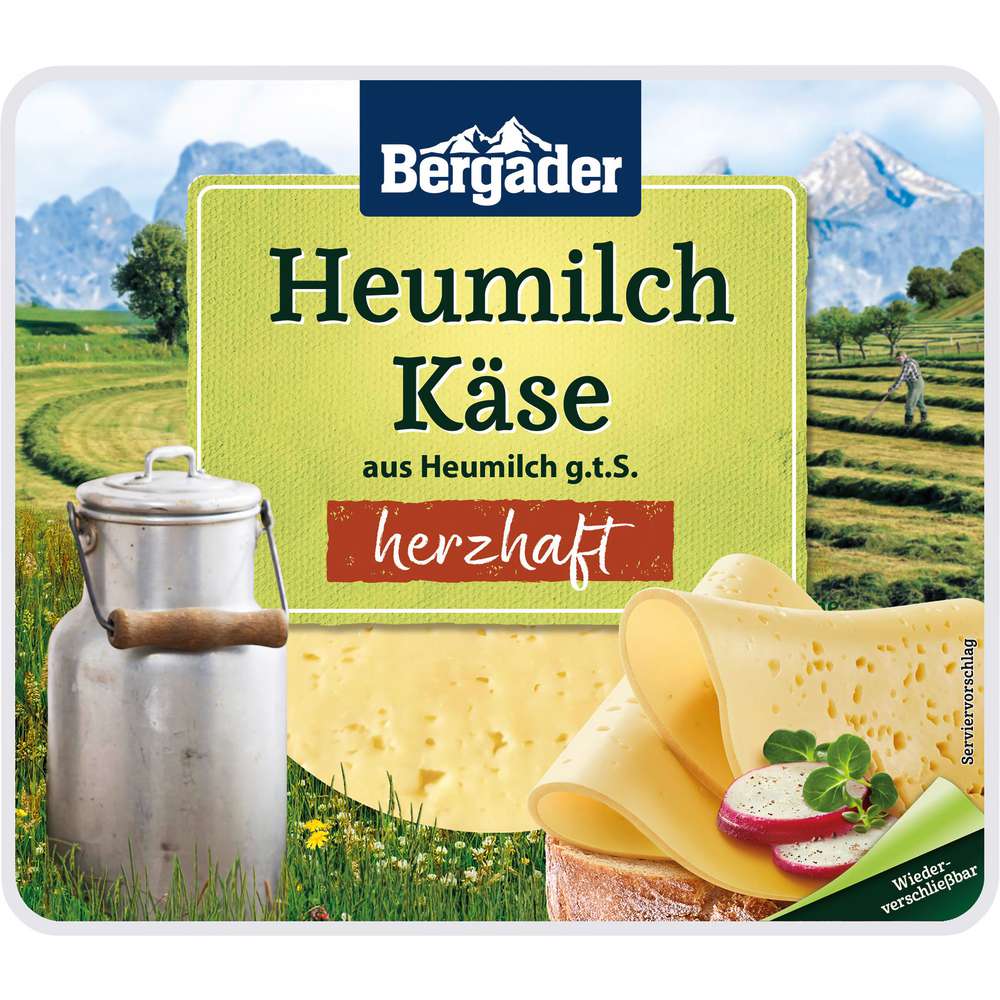 Produktabbildung Bergader Käsescheiben Heumilch, herzhaft