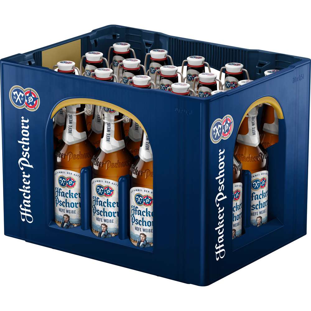 Produktabbildung Hacker Pschorr Hefe-Weißbier, naturtrüb 5,5% (20x 0,500 Liter)