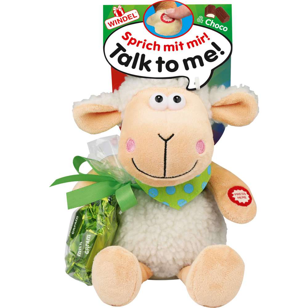 Produktabbildung Windel Sprechende Plüschfiguren mit Schokolade