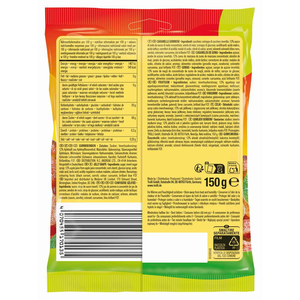 Produktabbildung Trolli Fruchtgummi, Sour Apple Trio