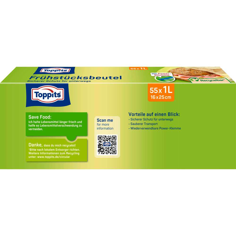 Produktabbildung Toppits Frühstücksbeutel 1 L