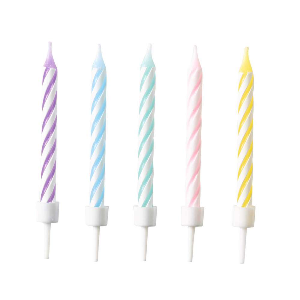 Produktabbildung amscan Spiralkerzen Pastel Rainbow