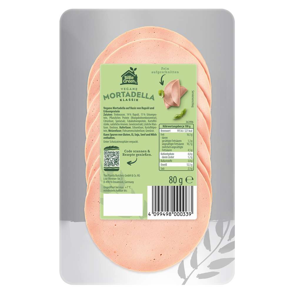 Produktabbildung Billie Green Vegane Mortadella Klassik
