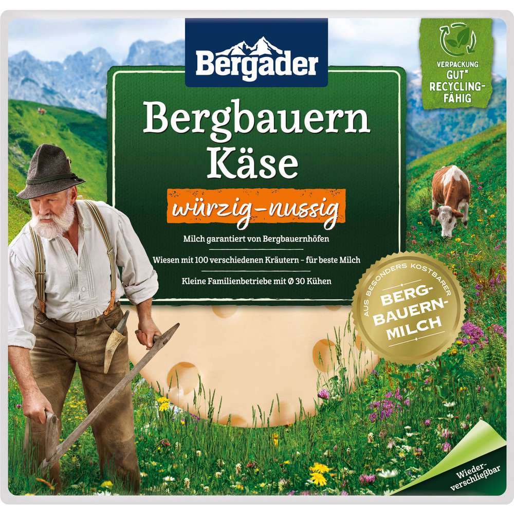 Produktabbildung Bergader Bergbauern Käsescheiben, würzig-nussig