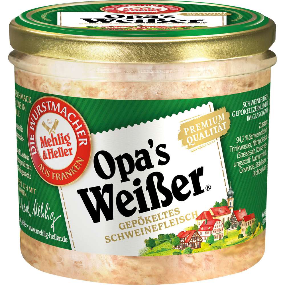 Produktabbildung die Wurstmacher Mehlig & Heller Opas Weißer Schweinefleisch