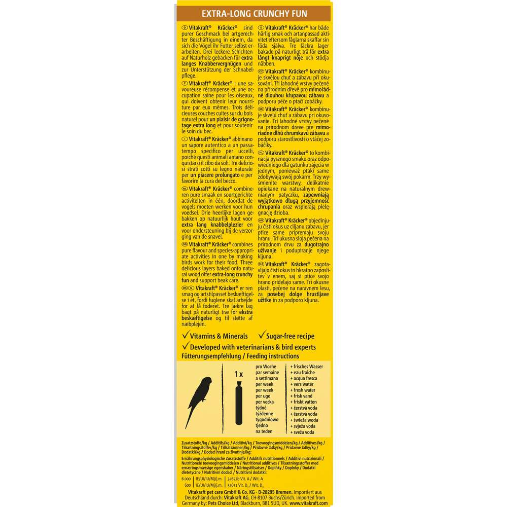 Produktabbildung Vitakraft Vogelfutter Sittich-Kräcker, Ei & Grassamen