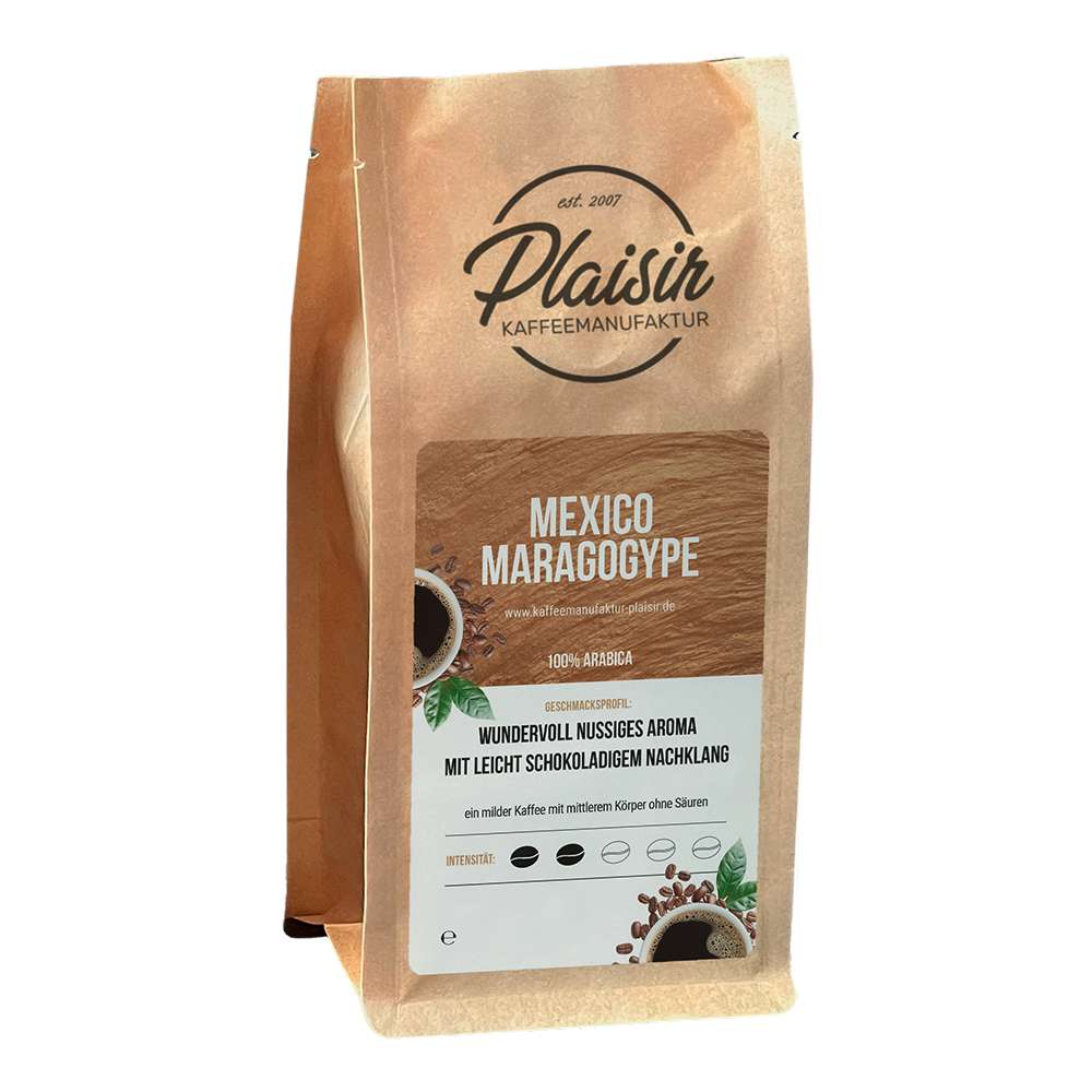 Produktabbildung Kaffeemanufaktur Plaisir Mexico Maragogype, ganze Bohne