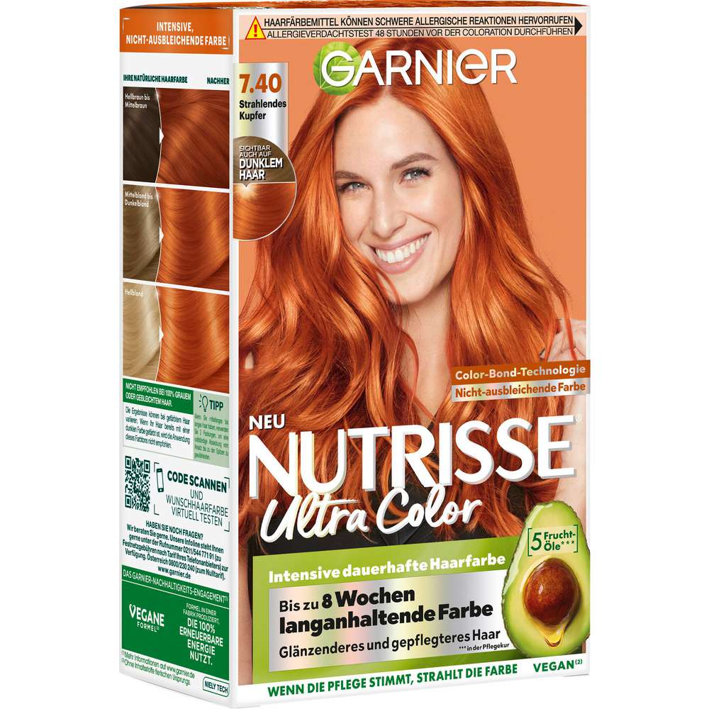 Produktabbildung Garnier Nutrisse Haarfarbe, Strahlendes Kupfer 7.40
