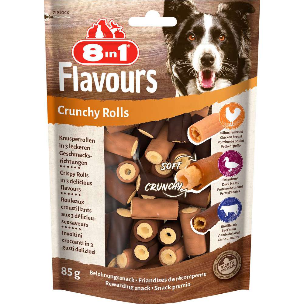 Produktabbildung 8in1 Hunde-Snack Crunchy Rolls