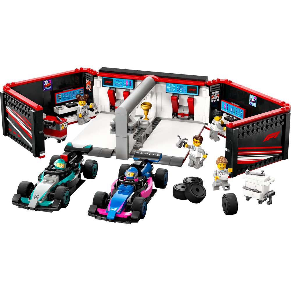 Produktabbildung Lego LEGO City F1 Garage mit Mercedes-AMG & Alpine Rennautos - Bauset 60444