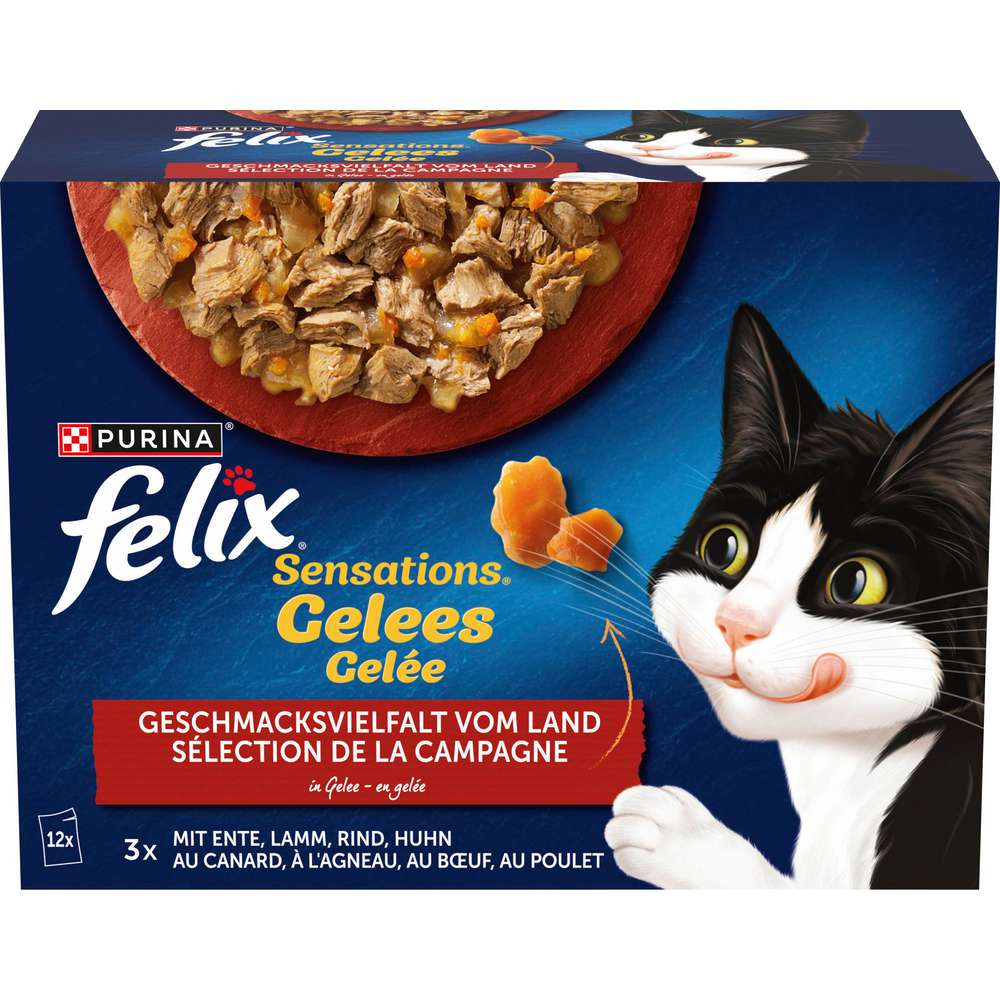 Produktabbildung Felix Katzen-Nassfutter Felix, Sensation Gelees, Geschmacksvielfalt vom Land