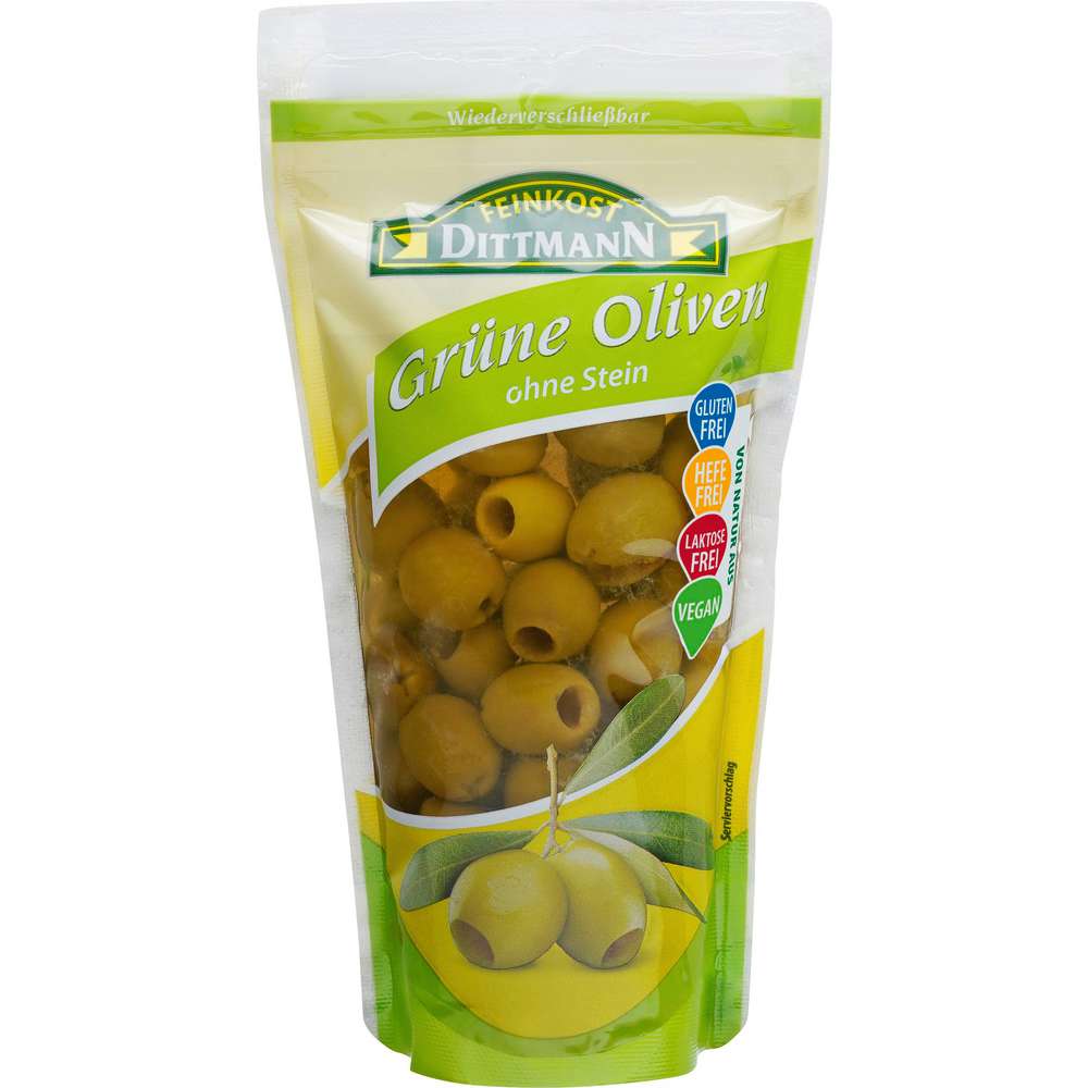 Produktabbildung Feinkost Dittmann Grüne Oliven ohne Stein