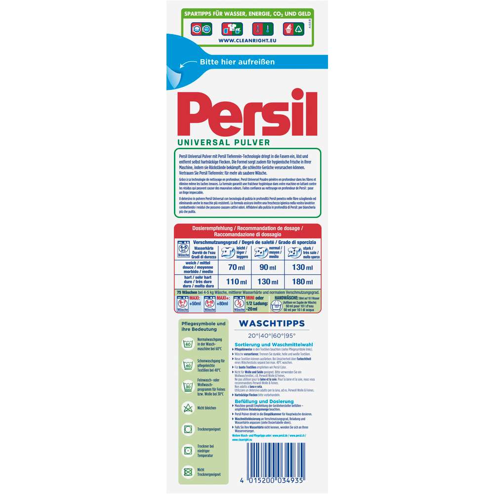 Produktabbildung Persil Universal-Waschmittel, Pulver, Tiefenrein