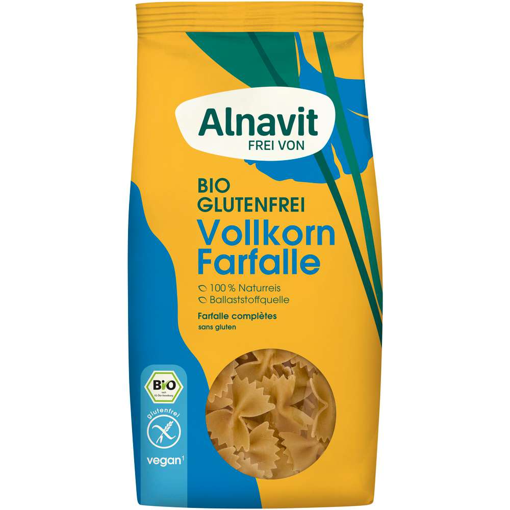 Produktabbildung Alnavit Bio Vollkorn Farfalle, Glutenfrei