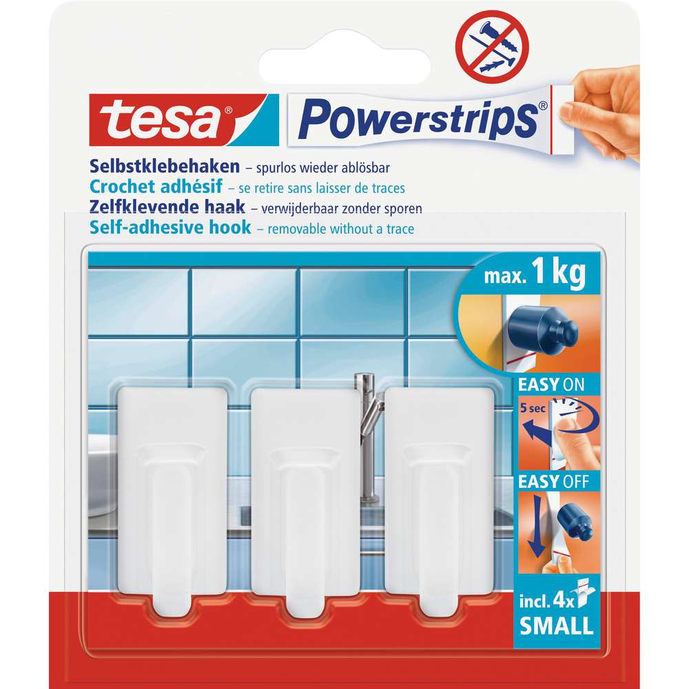 Produktabbildung tesa Powerstrips Systemhaken, weiß