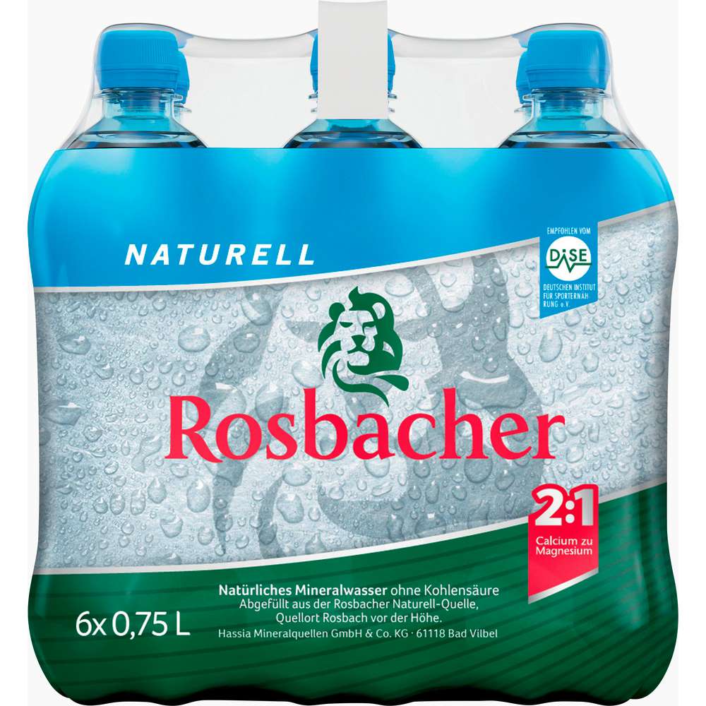 Produktabbildung Rosbacher Mineralwasser, Naturell (6x 0,750 Liter)