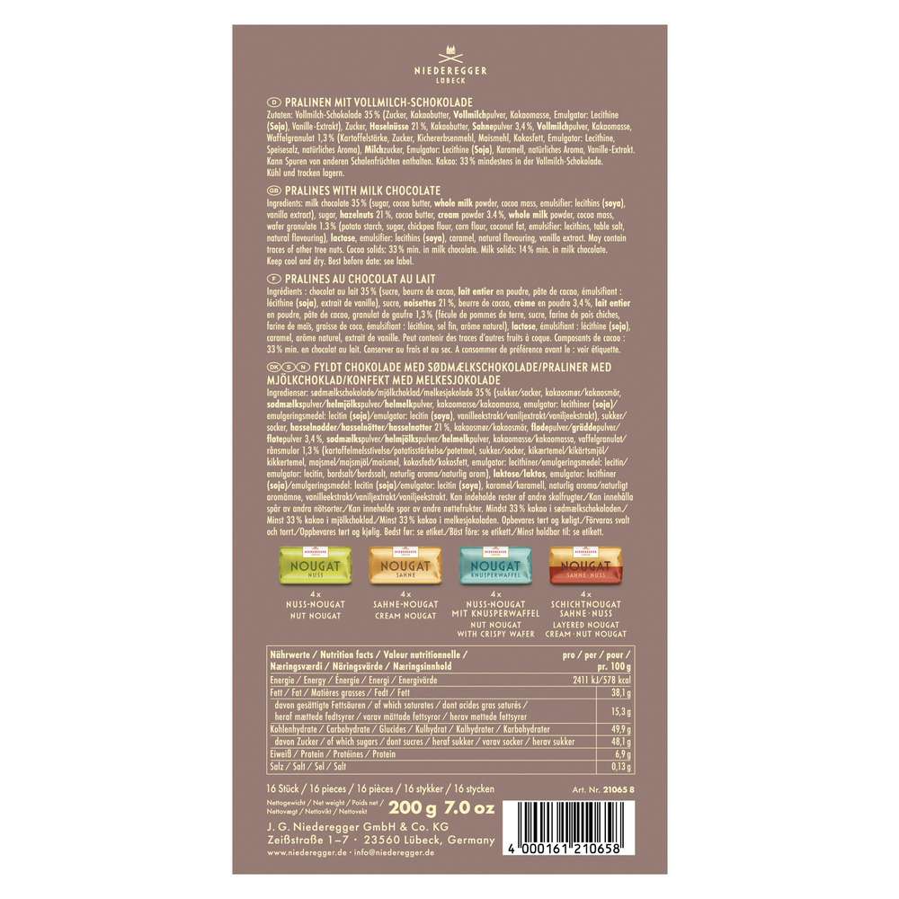 Produktabbildung Niederegger Nougat Variationen, Pralinen