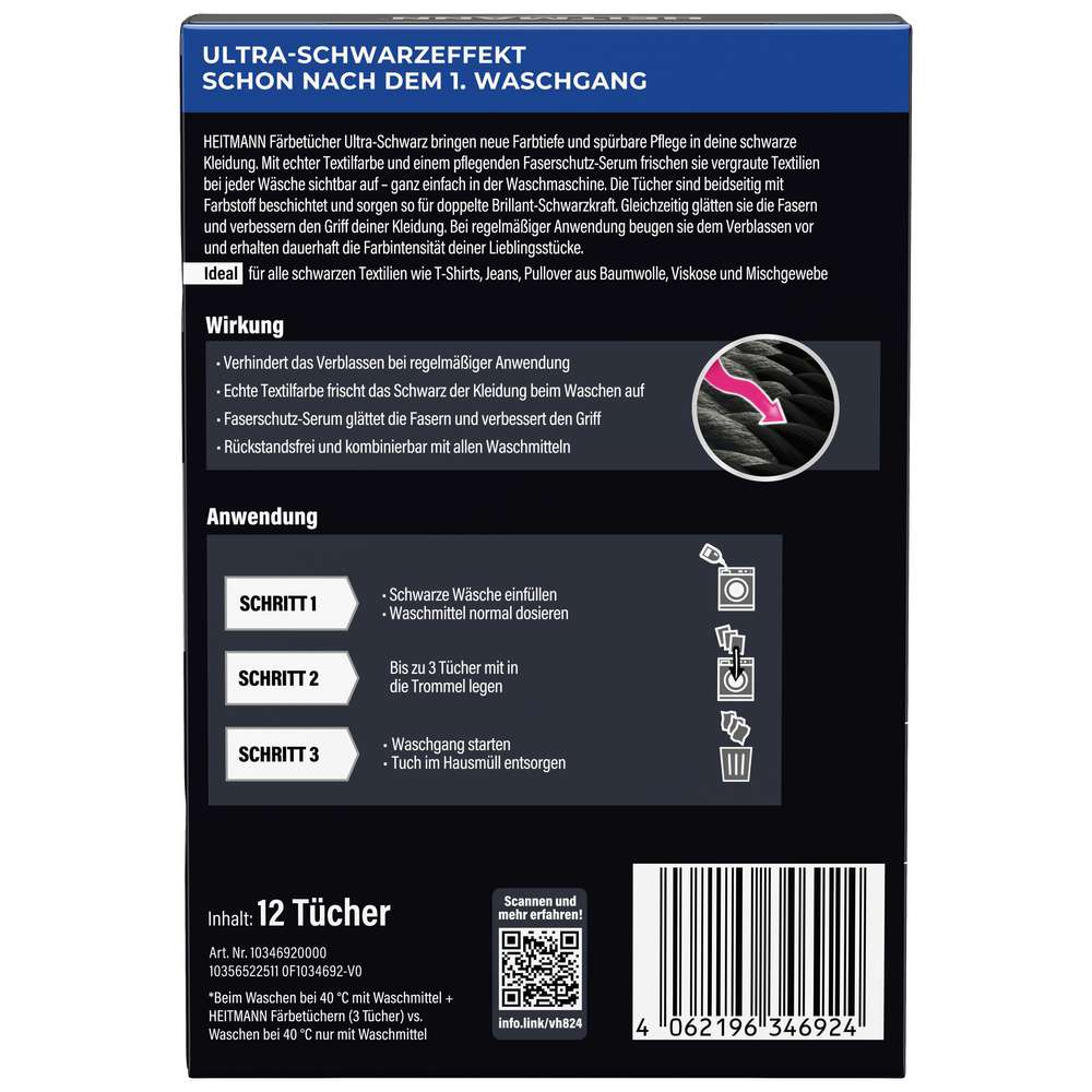 Produktabbildung Heitmann Färbetücher, Ultra-Schwarz