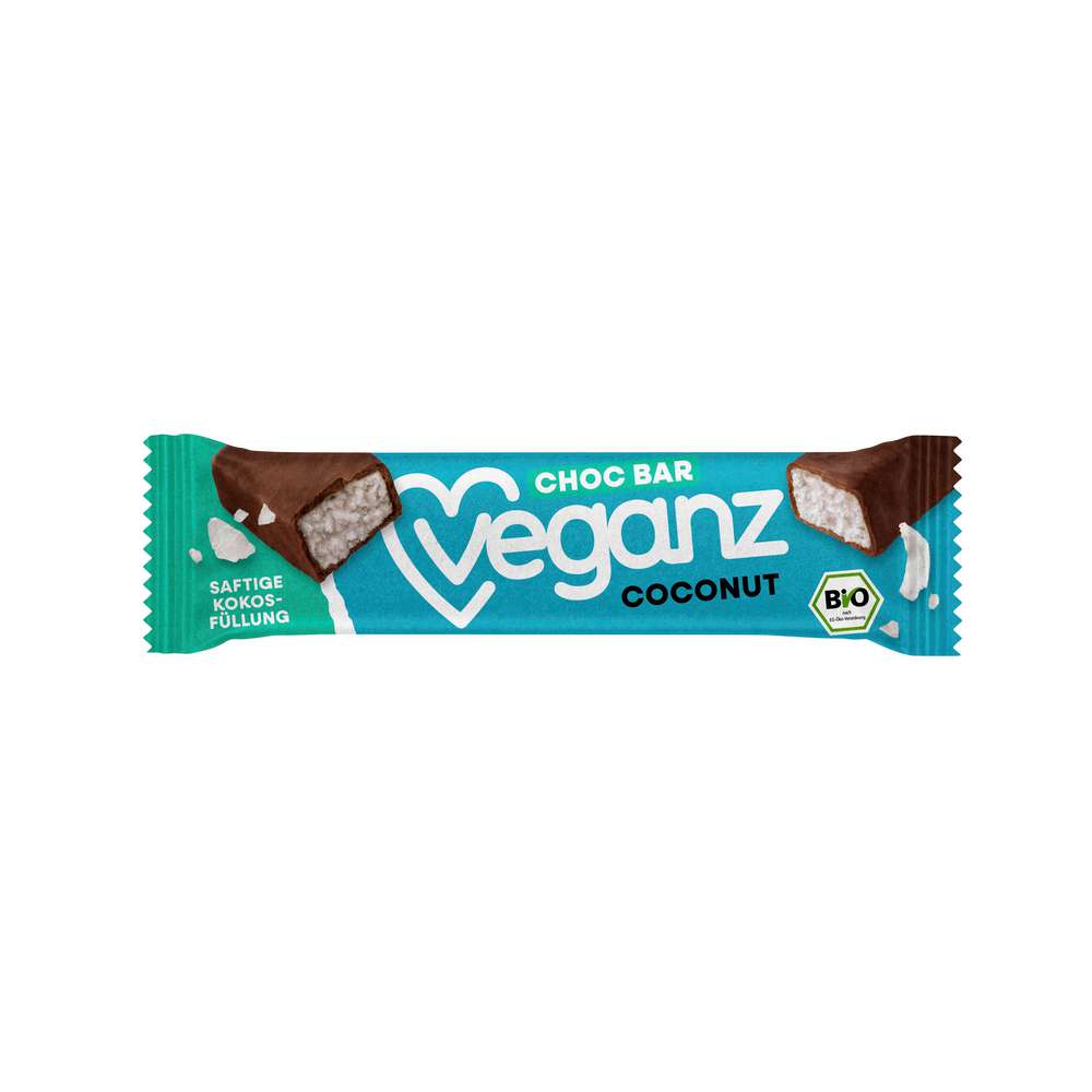 Produktabbildung Veganz Bio Schokoladenriegel mit Kokosfüllung