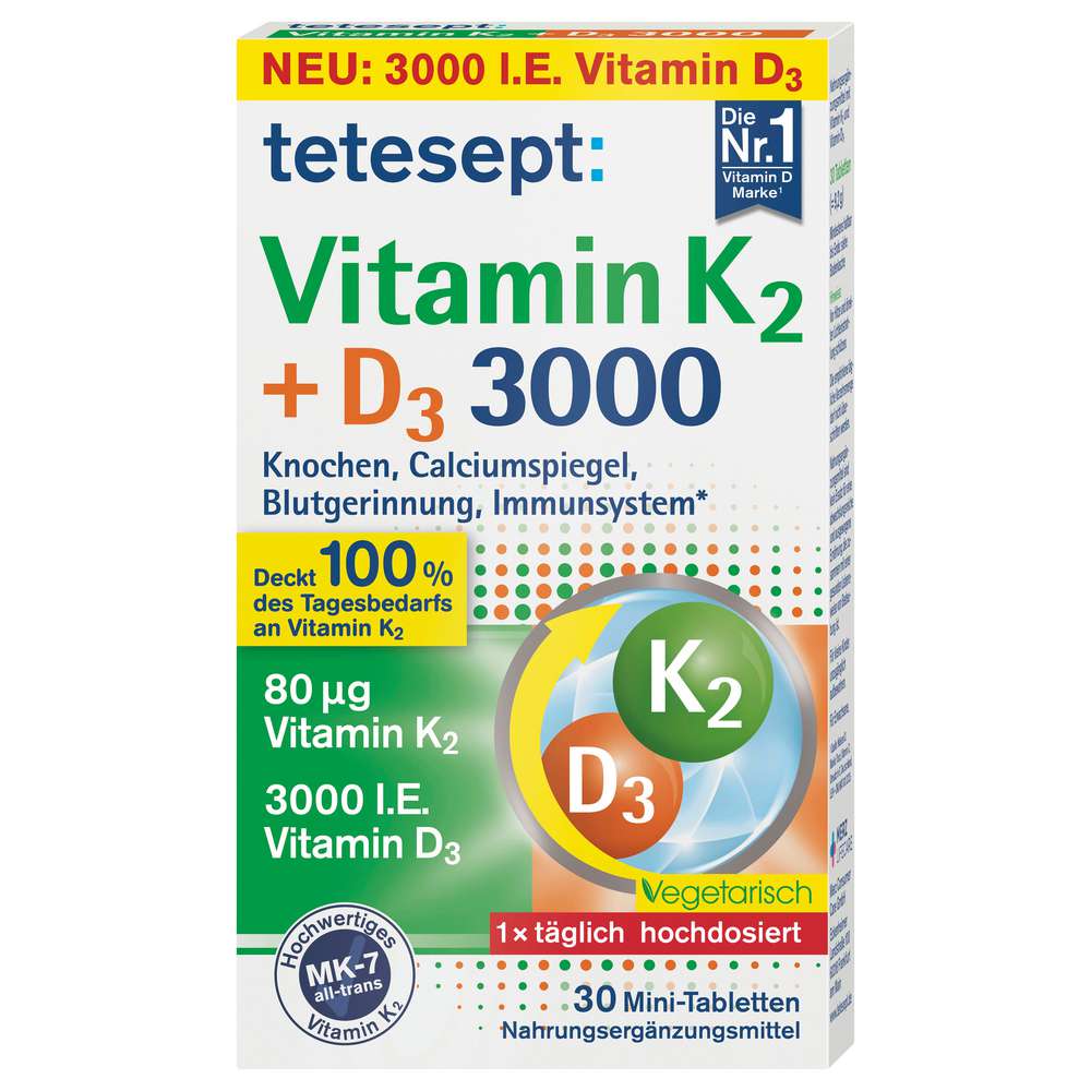 Produktabbildung tetesept Vitamin K2 +D3 3000 Tabletten