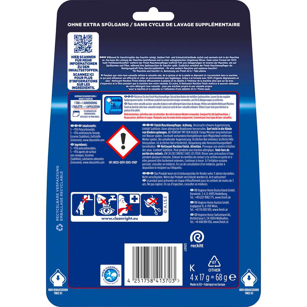 Produktabbildung Finish Spülmaschinen-Pfleger Tabs