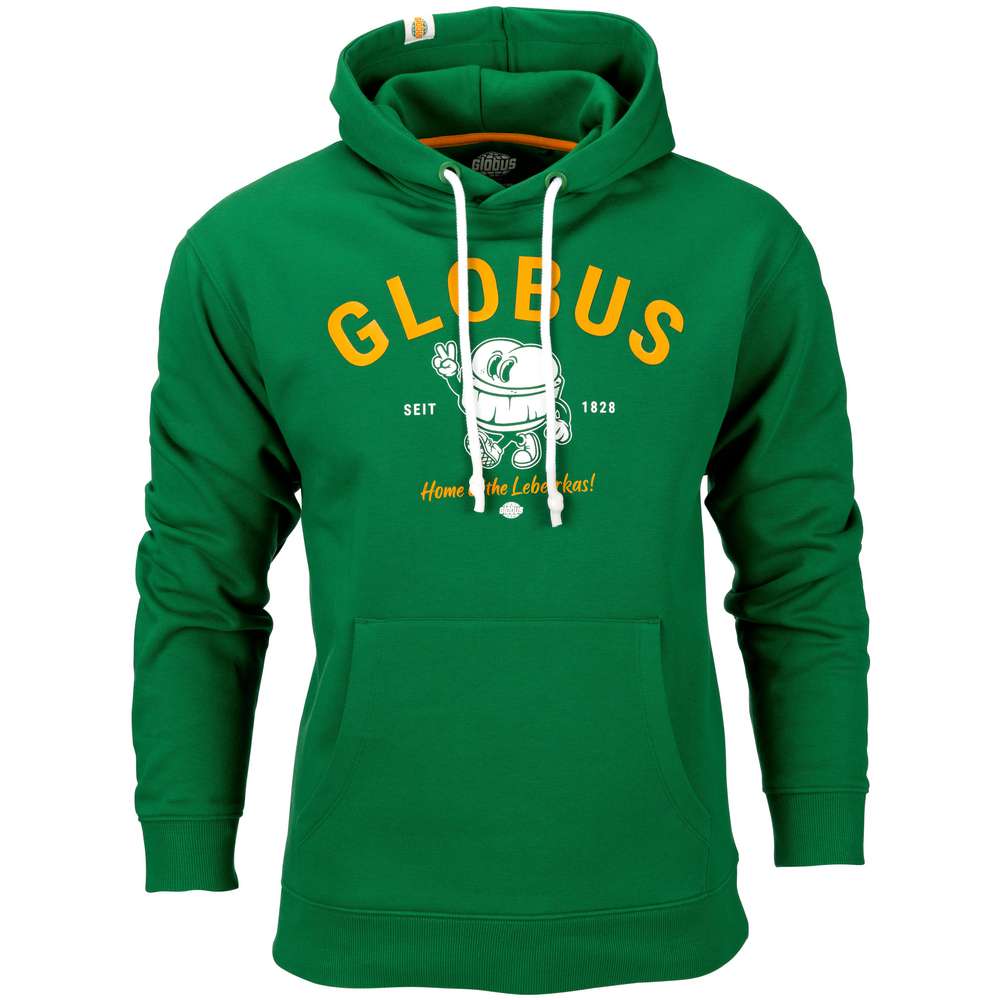 Produktabbildung GLOBUS Hoodie Leberkas Kängurut.,grün, XS-3XL