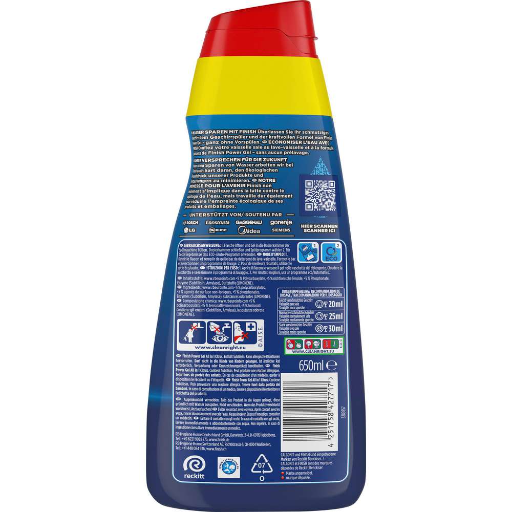 Produktabbildung Finish Power Gel All in 1, Citrus