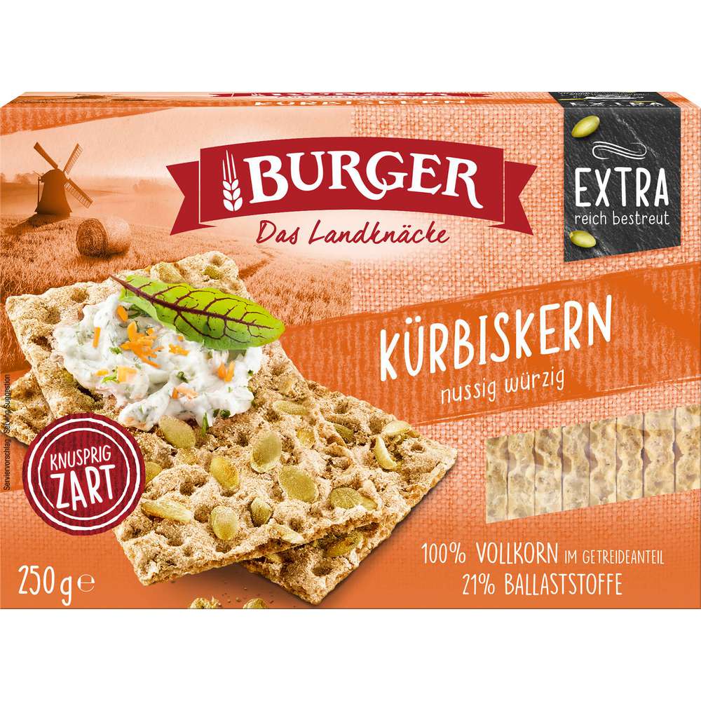 Produktabbildung Burger Roggenvollkorn-Knäckebrot Premium, Kürbiskern