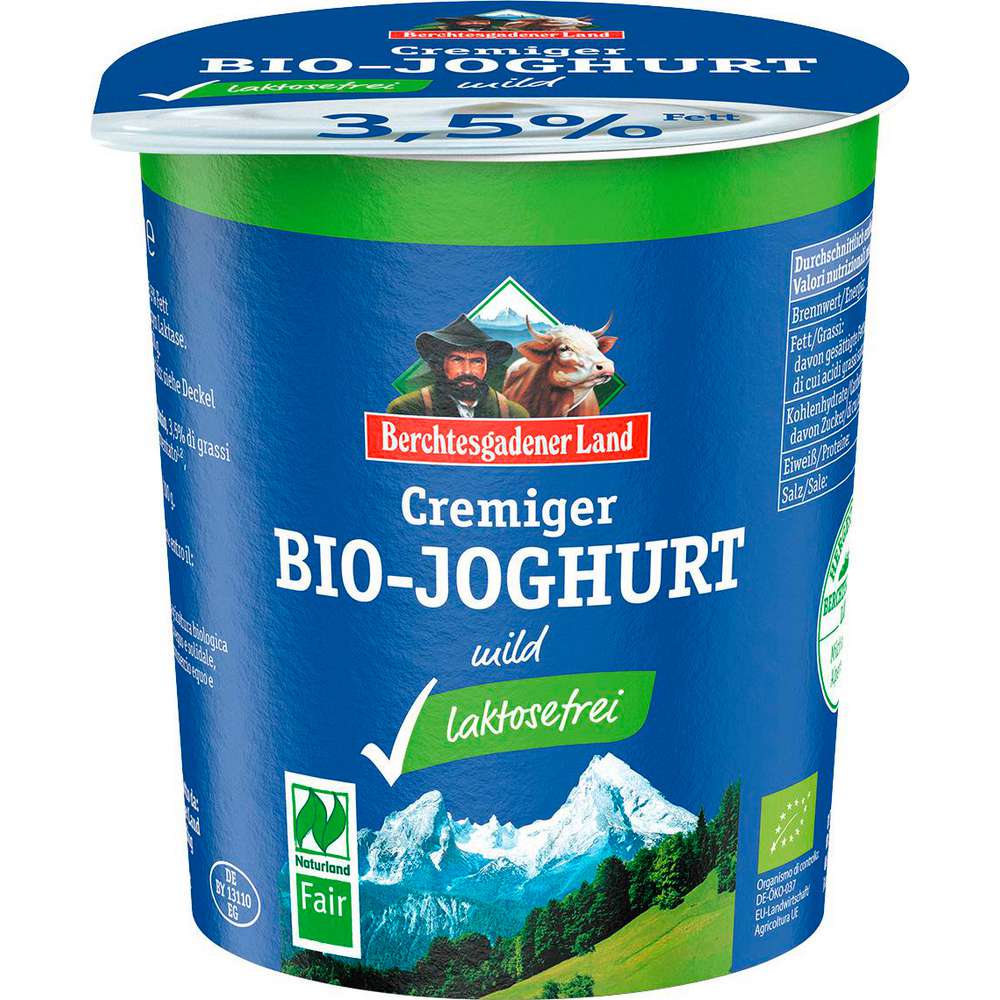 Produktabbildung Berchtesgadener Land Bio Joghurt, 3,5 % Fett, laktosefrei